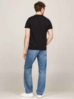 T-Shirty*Tommy Hilfiger T-shirt O Wąskim Kroju Z Logo BLACK