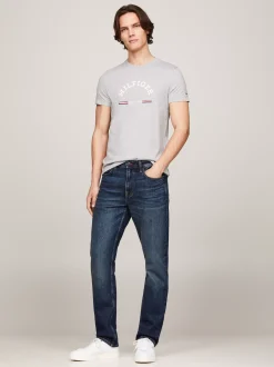 T-Shirty*Tommy Hilfiger T-shirt O Wąskim Kroju Z Logo LIGHT GREY HEATHER