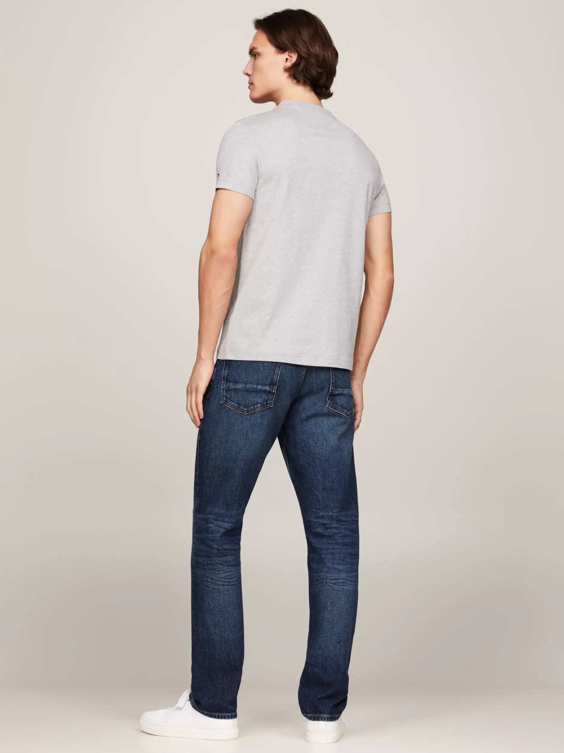 T-Shirty*Tommy Hilfiger T-shirt O Wąskim Kroju Z Logo LIGHT GREY HEATHER