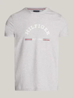 T-Shirty*Tommy Hilfiger T-shirt O Wąskim Kroju Z Logo LIGHT GREY HEATHER