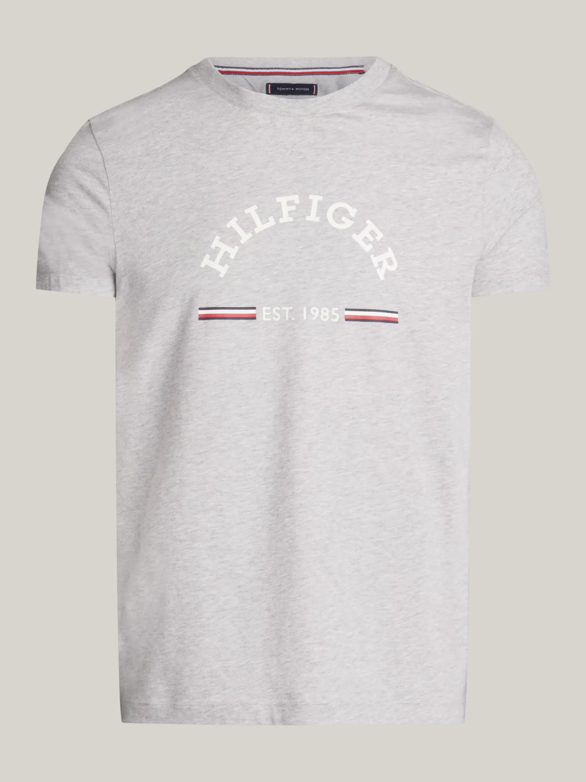T-Shirty*Tommy Hilfiger T-shirt O Wąskim Kroju Z Logo LIGHT GREY HEATHER