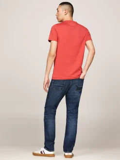 T-Shirty*Tommy Hilfiger T-shirt O Wąskim Kroju Z Logo TERRA RED