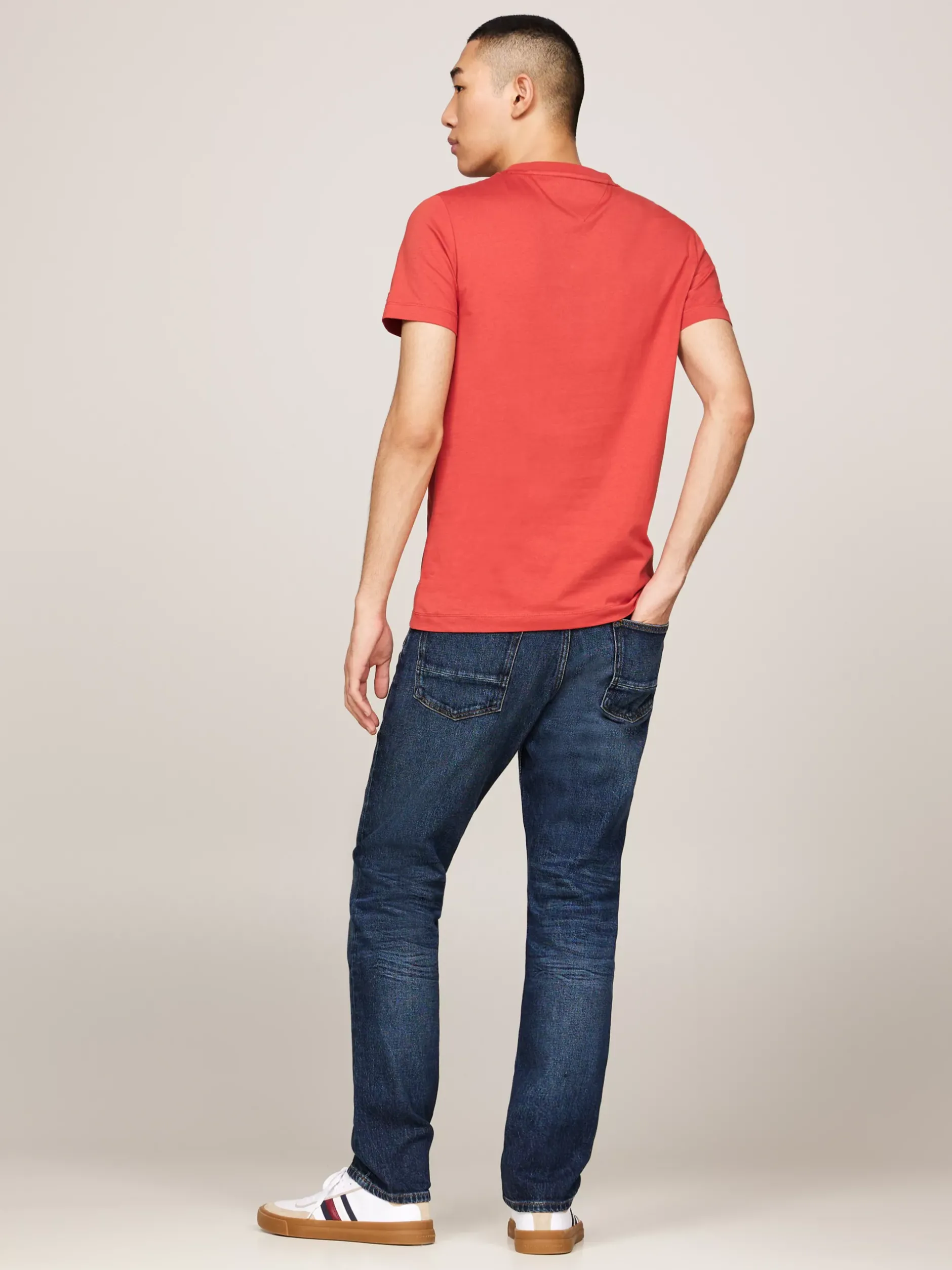 T-Shirty*Tommy Hilfiger T-shirt O Wąskim Kroju Z Logo TERRA RED