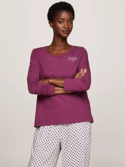 Stroje Domowe*Tommy Hilfiger T-shirt Od Piżamy TH Original HERITAGE PLUM