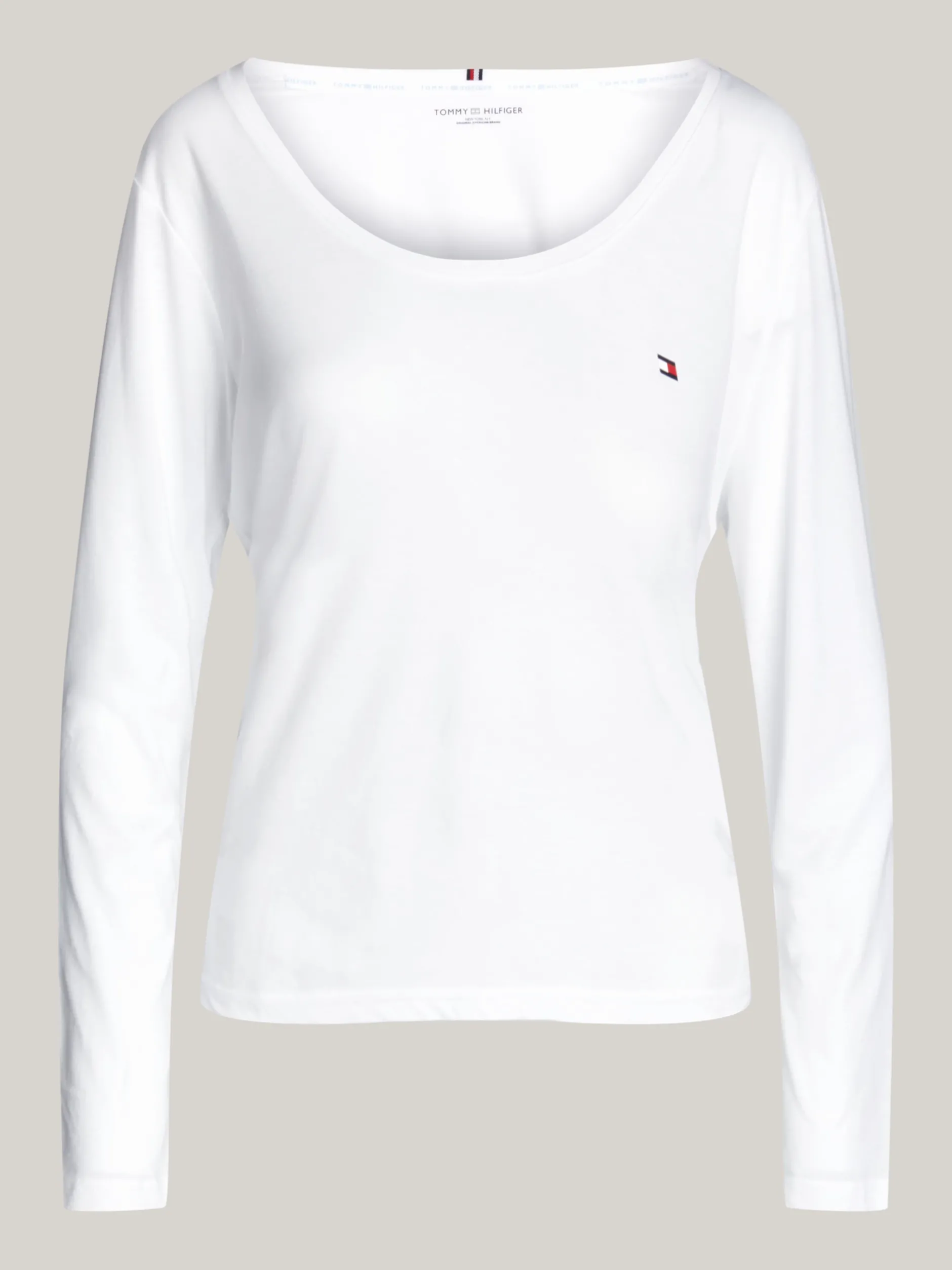 Stroje Domowe*Tommy Hilfiger T-shirt Od Piżamy Z Długim Rękawem I Logo TH WHITE