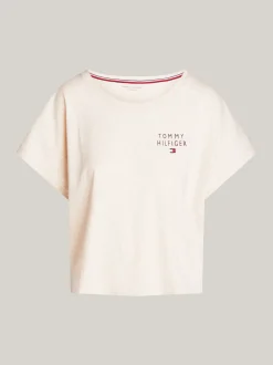 Stroje Domowe*Tommy Hilfiger T-shirt Od Piżamy Z Logo TH Original HEATHERED OAT