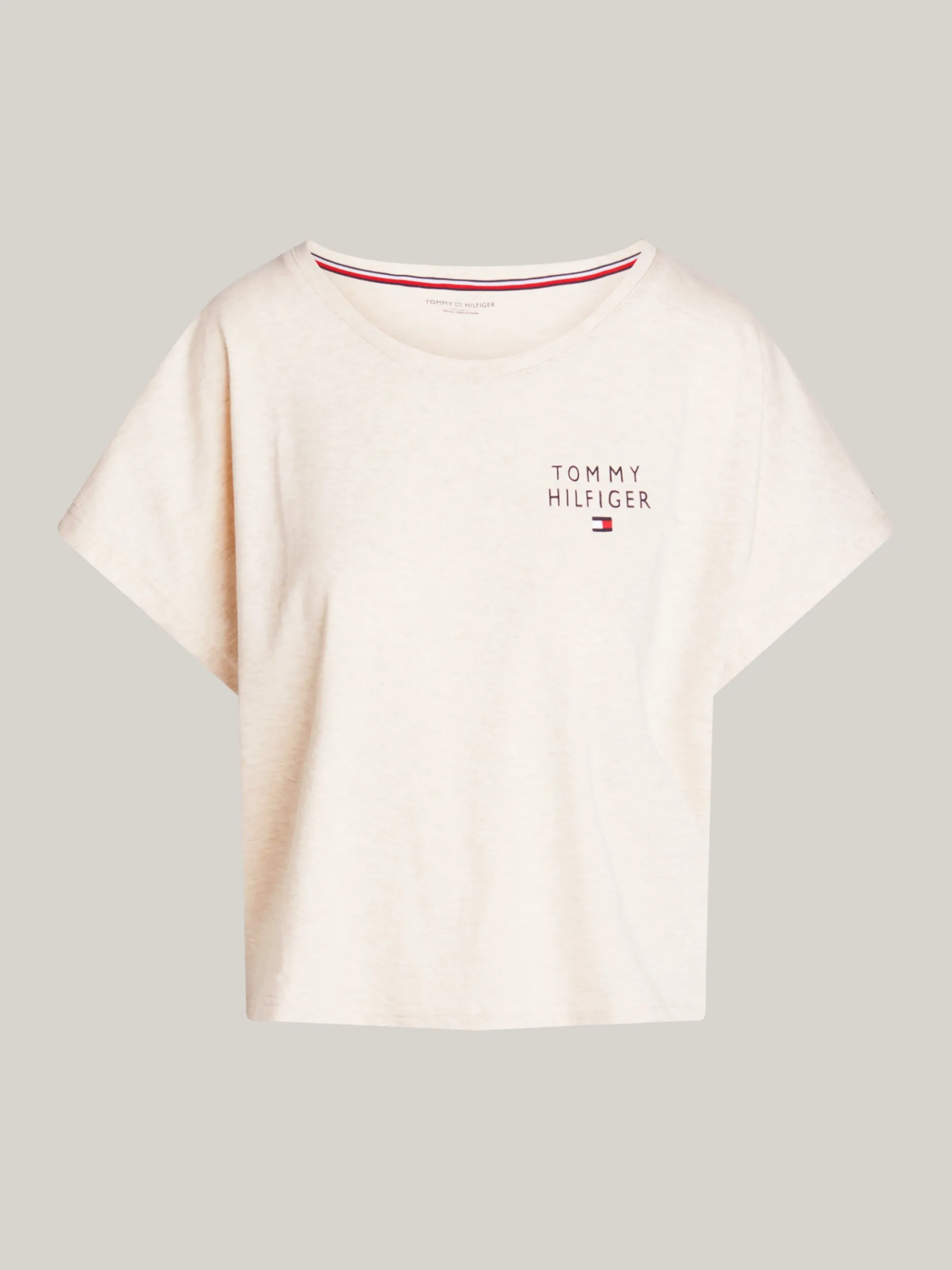 Stroje Domowe*Tommy Hilfiger T-shirt Od Piżamy Z Logo TH Original HEATHERED OAT