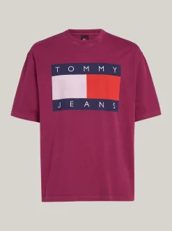 T-Shirty*Tommy Hilfiger T-shirt Oversize Z Flagą VALLEY GRAPE