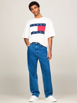 T-Shirty*Tommy Hilfiger T-shirt Oversize Z Flagą ANCIENT WHITE