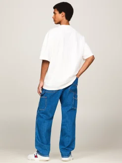 T-Shirty*Tommy Hilfiger T-shirt Oversize Z Flagą ANCIENT WHITE