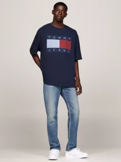 T-Shirty*Tommy Hilfiger T-shirt Oversize Z Flagą Tommy DARK NIGHT NAVY MELANGE