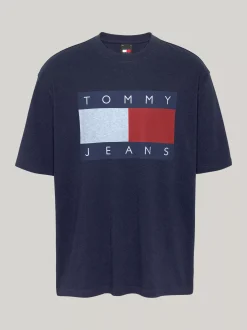 T-Shirty*Tommy Hilfiger T-shirt Oversize Z Flagą Tommy DARK NIGHT NAVY MELANGE