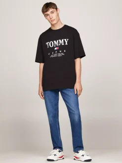 T-Shirty*Tommy Hilfiger T-shirt Oversize Z Logo BLACK
