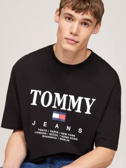 T-Shirty*Tommy Hilfiger T-shirt Oversize Z Logo BLACK