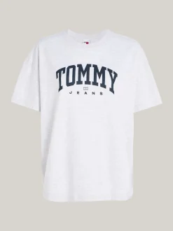 T-Shirty*Tommy Hilfiger T-shirt Oversize Z Logo W Stylu Varsity SILVER GREY HTR
