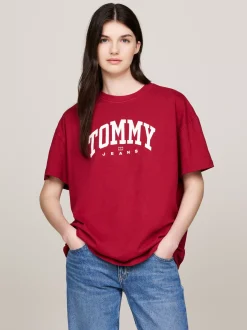 T-Shirty*Tommy Hilfiger T-shirt Oversize Z Logo W Stylu Varsity RED CARPET