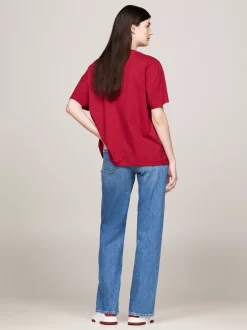 T-Shirty*Tommy Hilfiger T-shirt Oversize Z Logo W Stylu Varsity RED CARPET