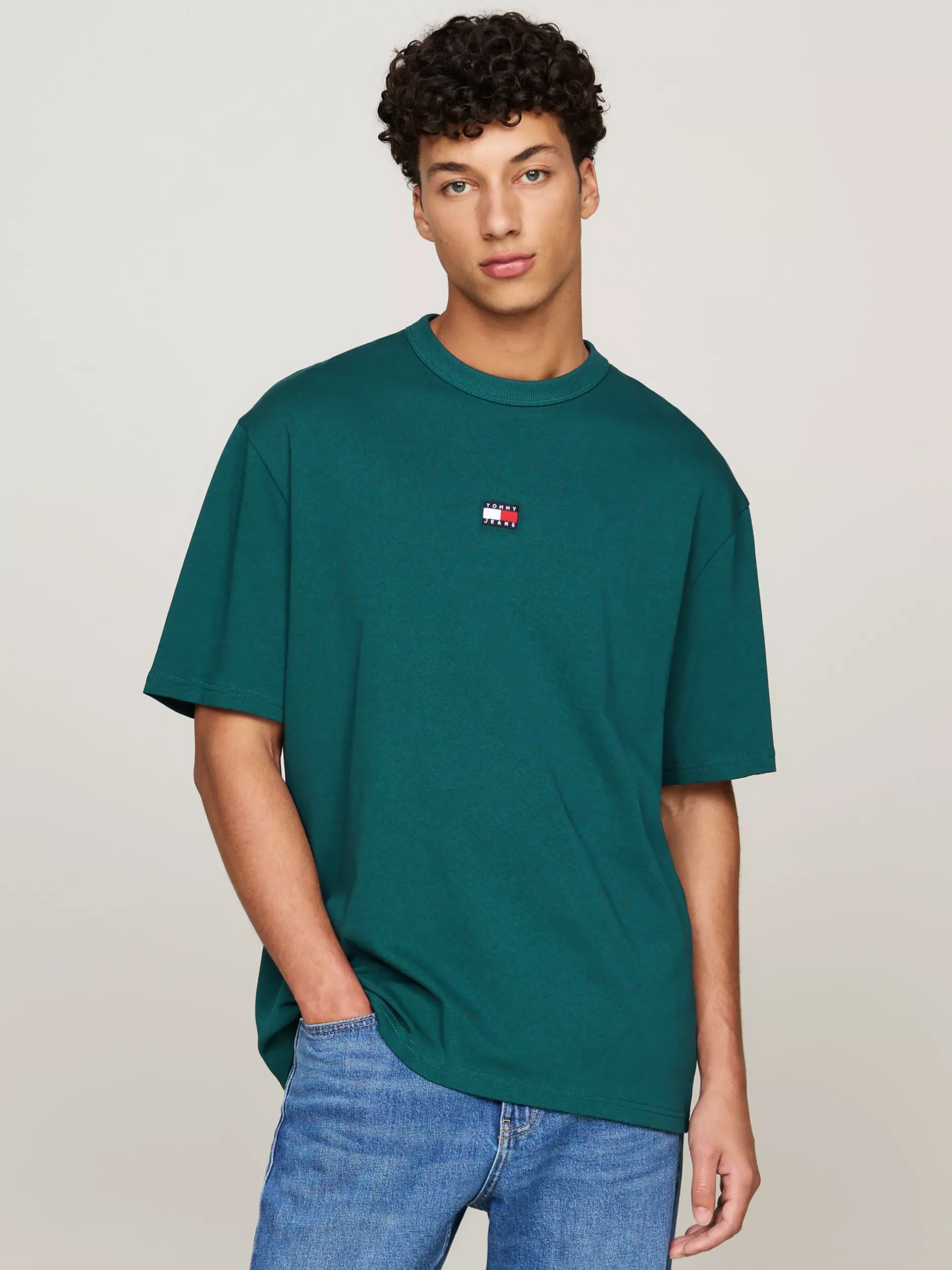 T-Shirty*Tommy Hilfiger T-shirt Oversize Z Naszywką Tommy DEEP SEAWATER
