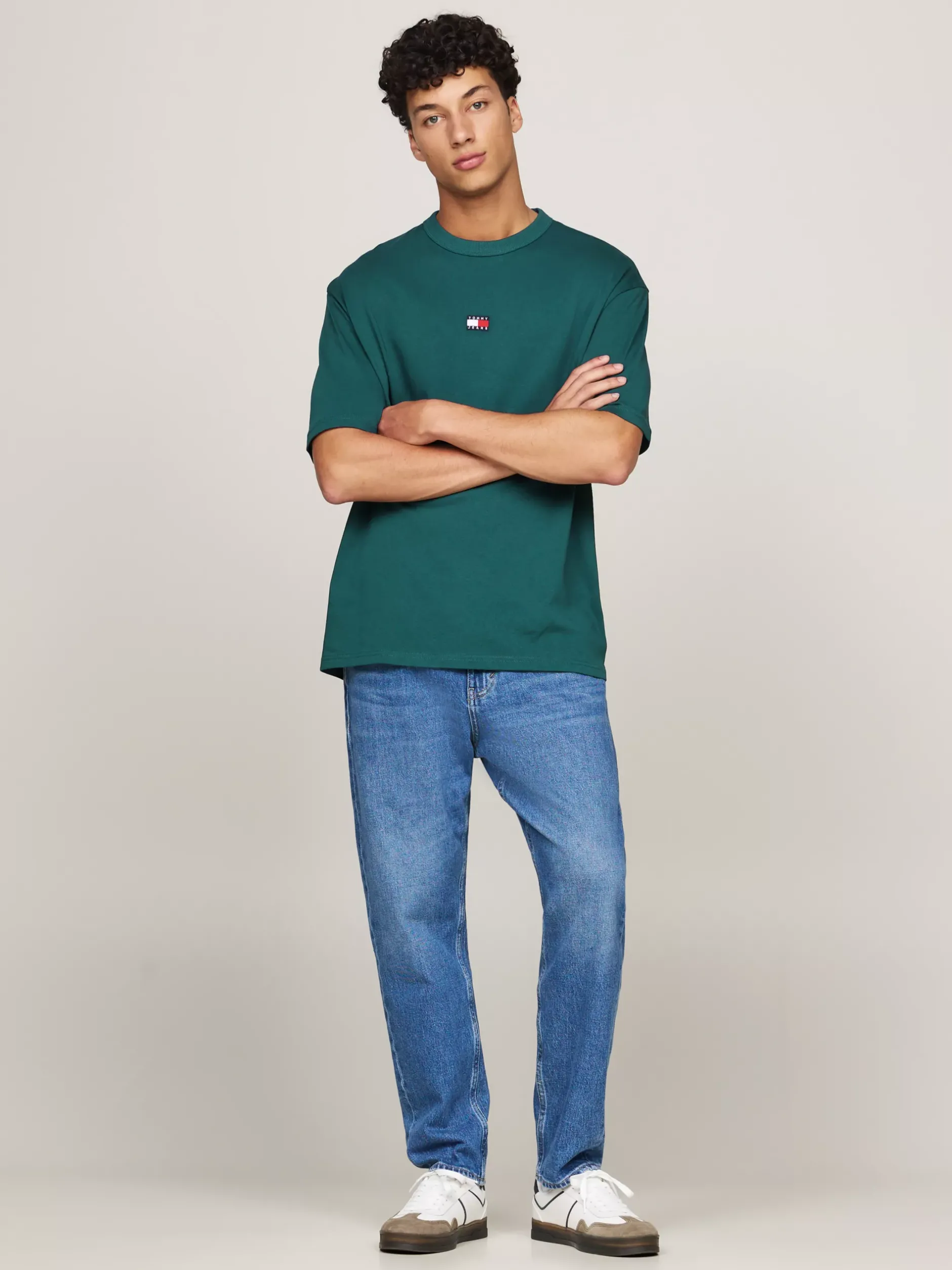 T-Shirty*Tommy Hilfiger T-shirt Oversize Z Naszywką Tommy DEEP SEAWATER