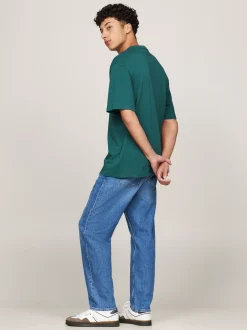 T-Shirty*Tommy Hilfiger T-shirt Oversize Z Naszywką Tommy DEEP SEAWATER