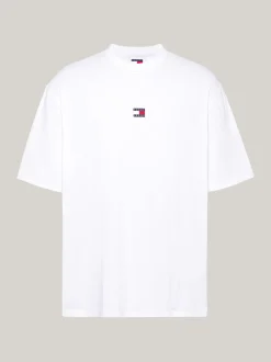 T-Shirty*Tommy Hilfiger T-shirt Oversize Z Naszywką Tommy WHITE