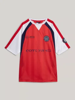 T-Shirty*Tommy Hilfiger T-shirt Piłkarski Tommy X Mercedes F1 X CR DEEP CRIMSON