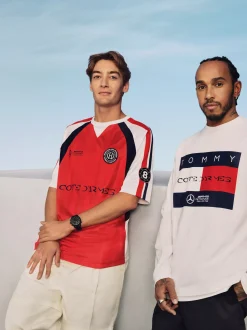 T-Shirty*Tommy Hilfiger T-shirt Piłkarski Tommy X Mercedes F1 X CR DEEP CRIMSON