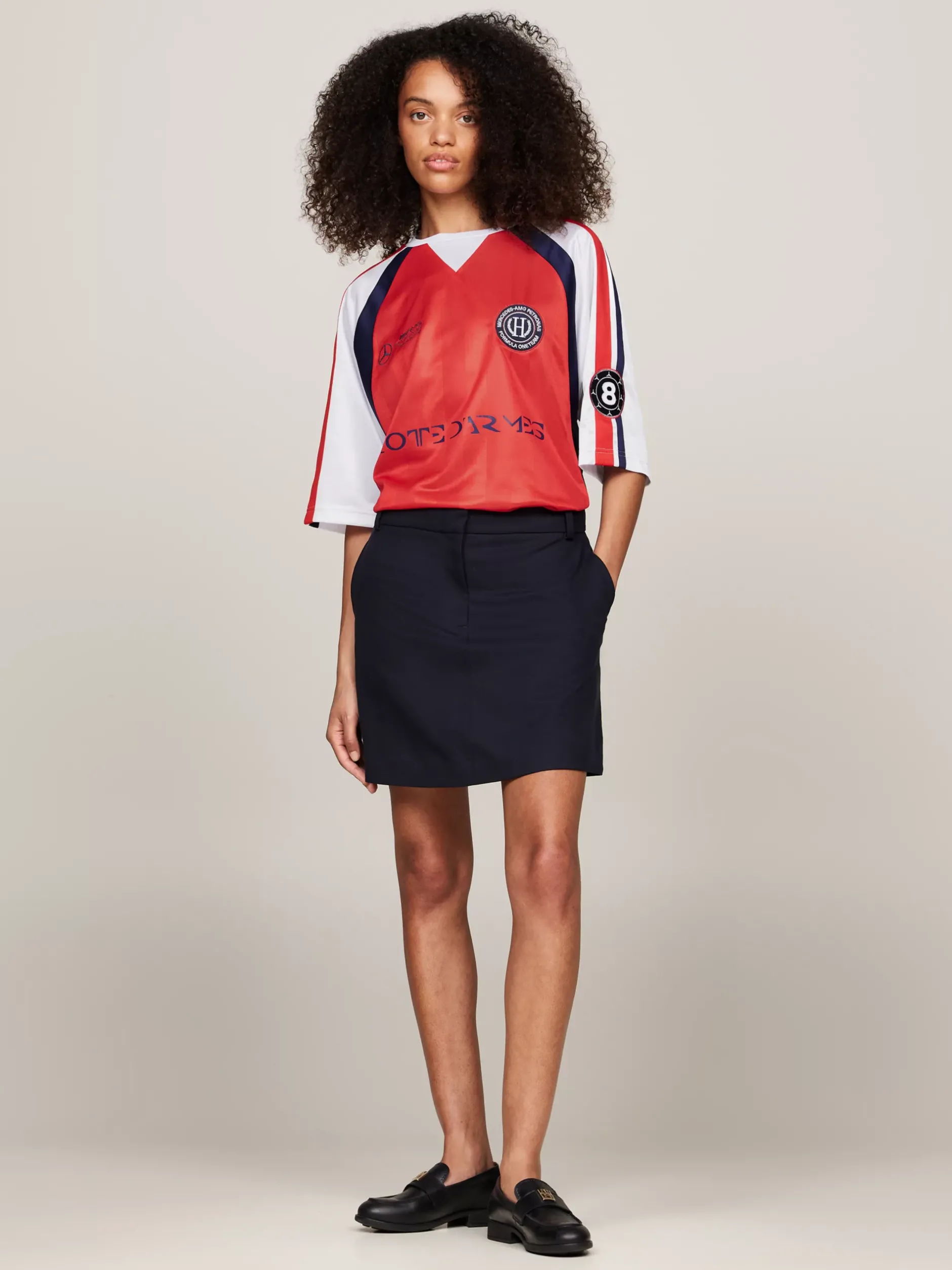 T-Shirty*Tommy Hilfiger T-shirt Piłkarski Tommy X Mercedes F1 X CR DEEP CRIMSON