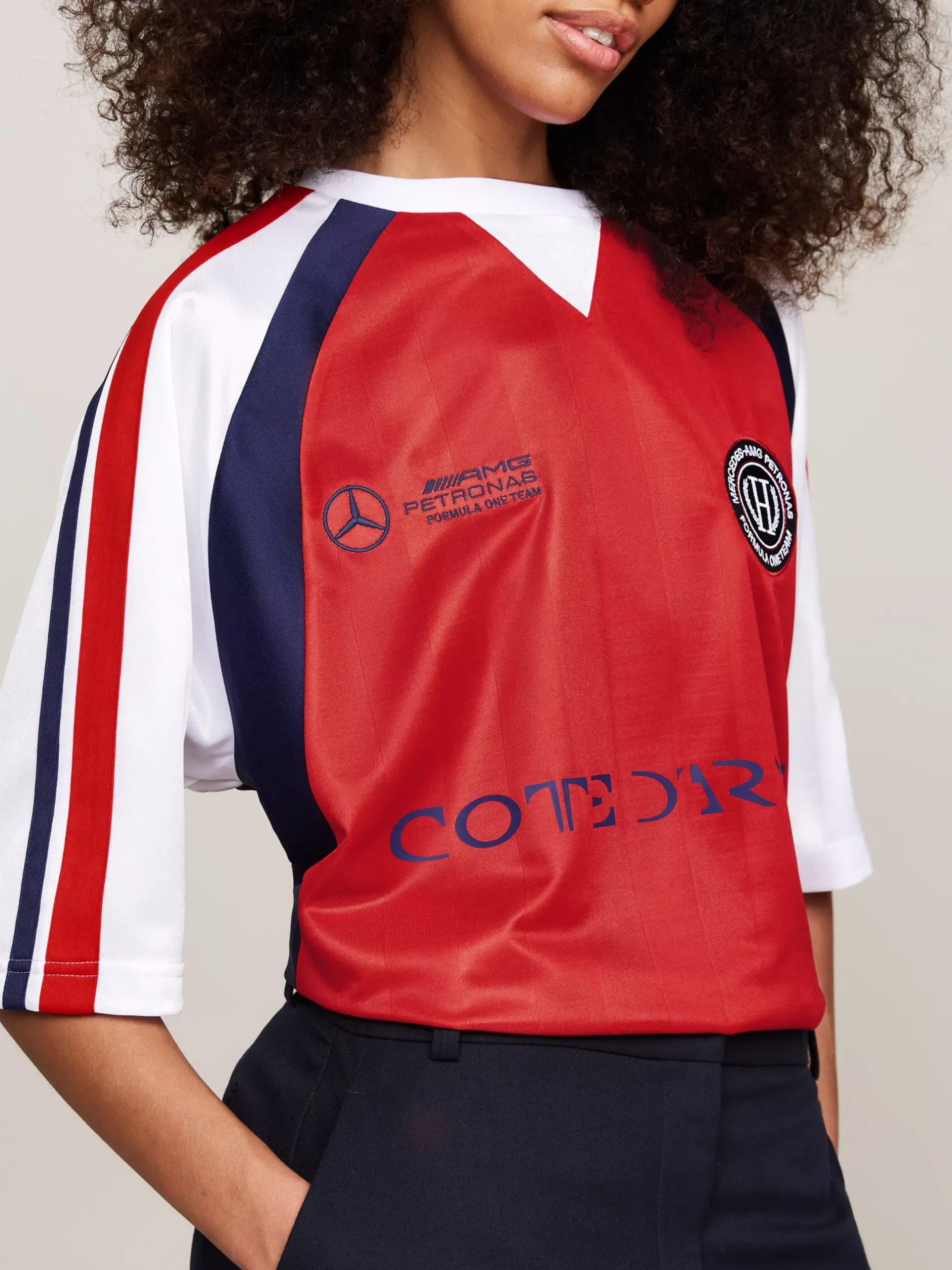 T-Shirty*Tommy Hilfiger T-shirt Piłkarski Tommy X Mercedes F1 X CR DEEP CRIMSON