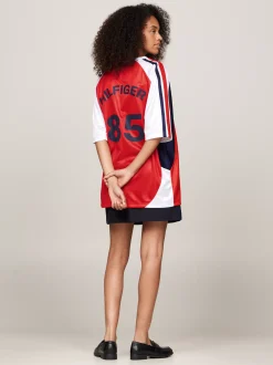 T-Shirty*Tommy Hilfiger T-shirt Piłkarski Tommy X Mercedes F1 X CR DEEP CRIMSON