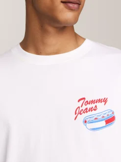 T-Shirty*Tommy Hilfiger T-shirt Plus Z Okrągłym Dekoltem I Logo WHITE