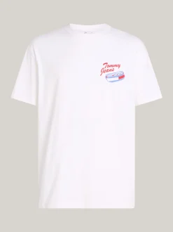 T-Shirty*Tommy Hilfiger T-shirt Plus Z Okrągłym Dekoltem I Logo WHITE