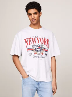 T-Shirty*Tommy Hilfiger T-shirt Prep Explorer O Kroju Oversize SILVER GREY
