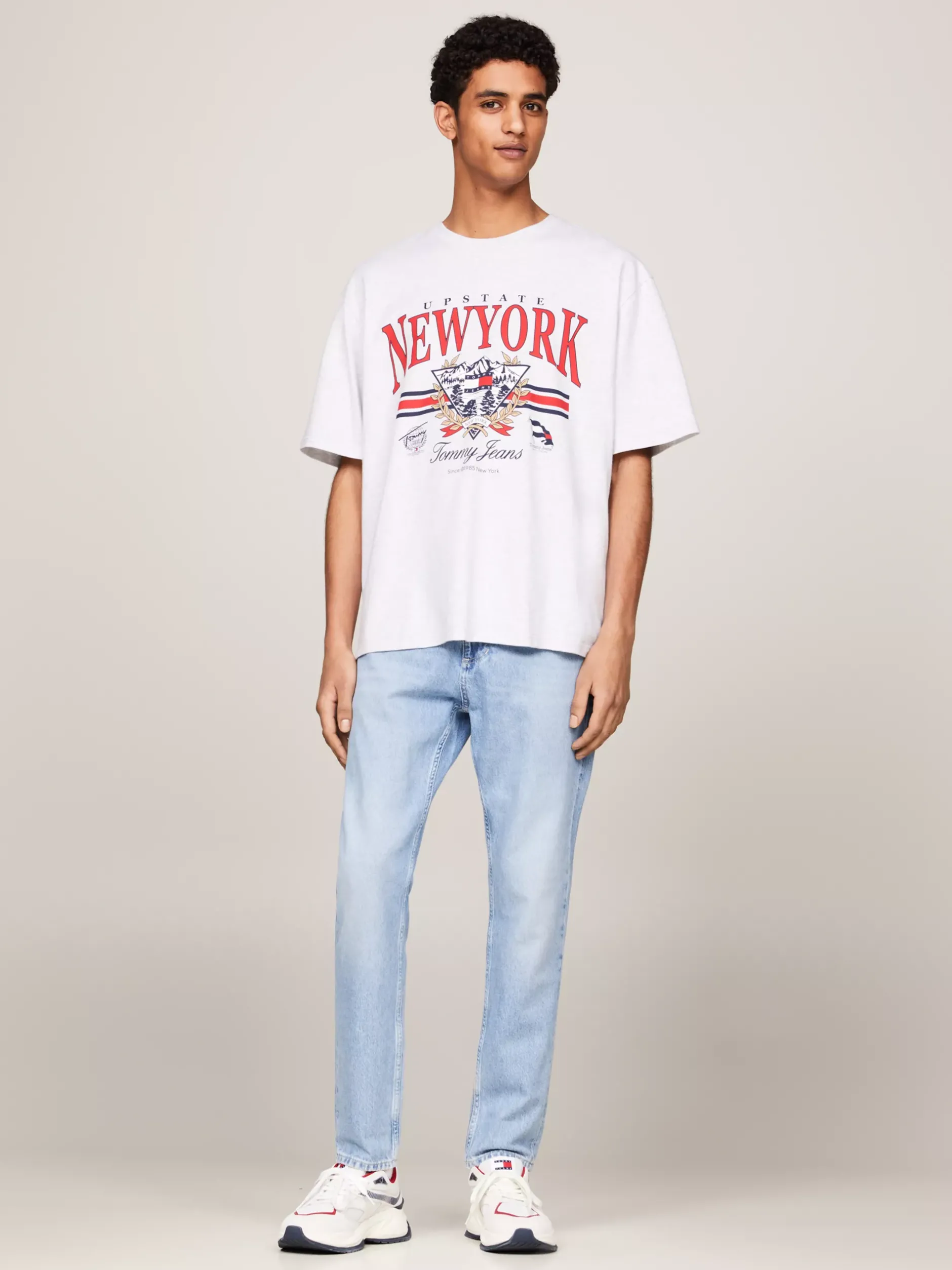 T-Shirty*Tommy Hilfiger T-shirt Prep Explorer O Kroju Oversize SILVER GREY