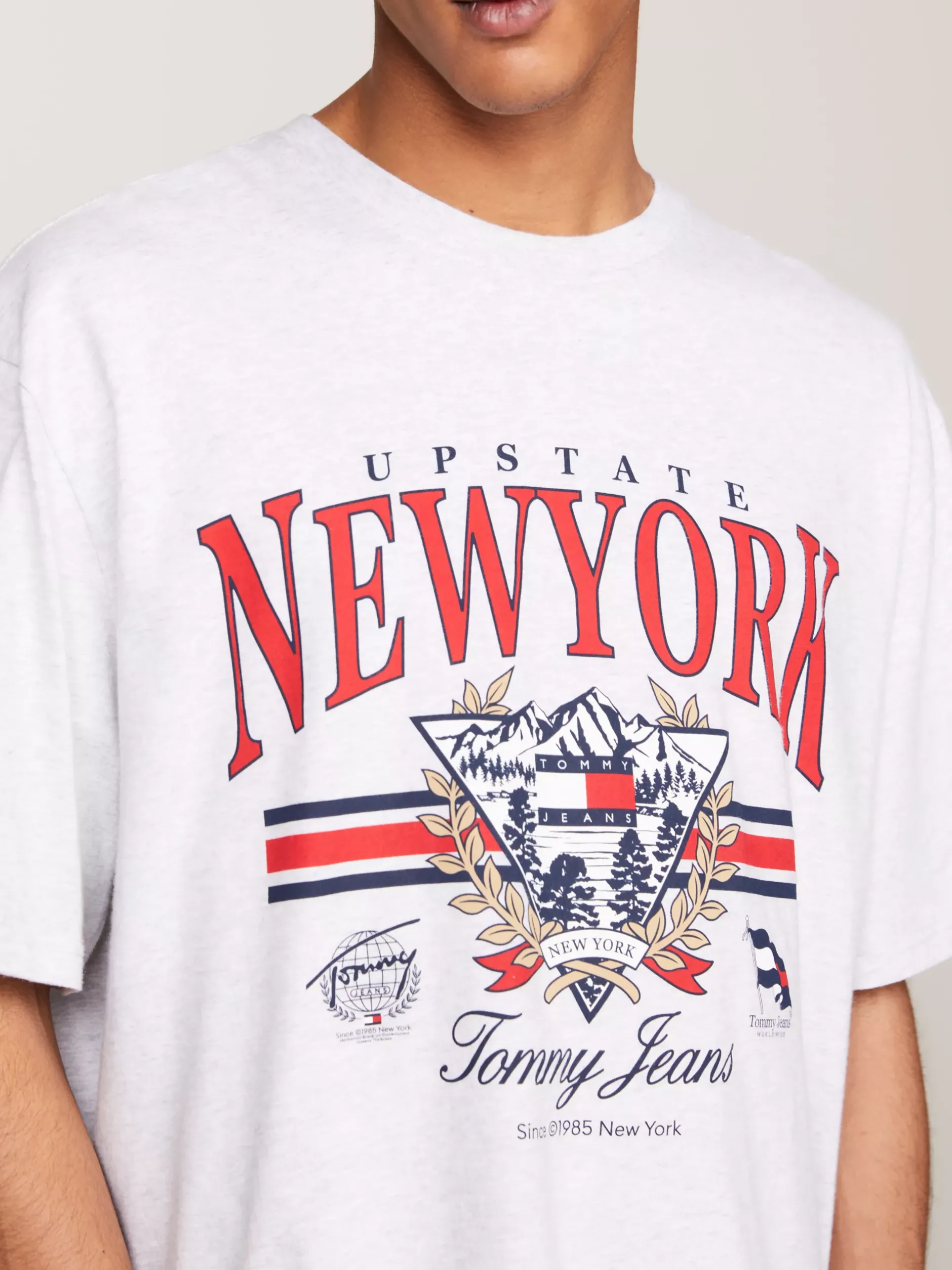 T-Shirty*Tommy Hilfiger T-shirt Prep Explorer O Kroju Oversize SILVER GREY