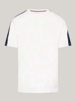 Stroje Domowe*Tommy Hilfiger T-shirt TH Established Z Lampasami ECRU