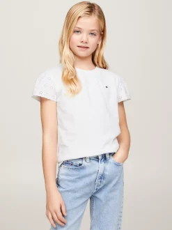 Topy I T-Shirty*Tommy Hilfiger T-shirt TH Monogram Z Haftem Angielskim WHITE