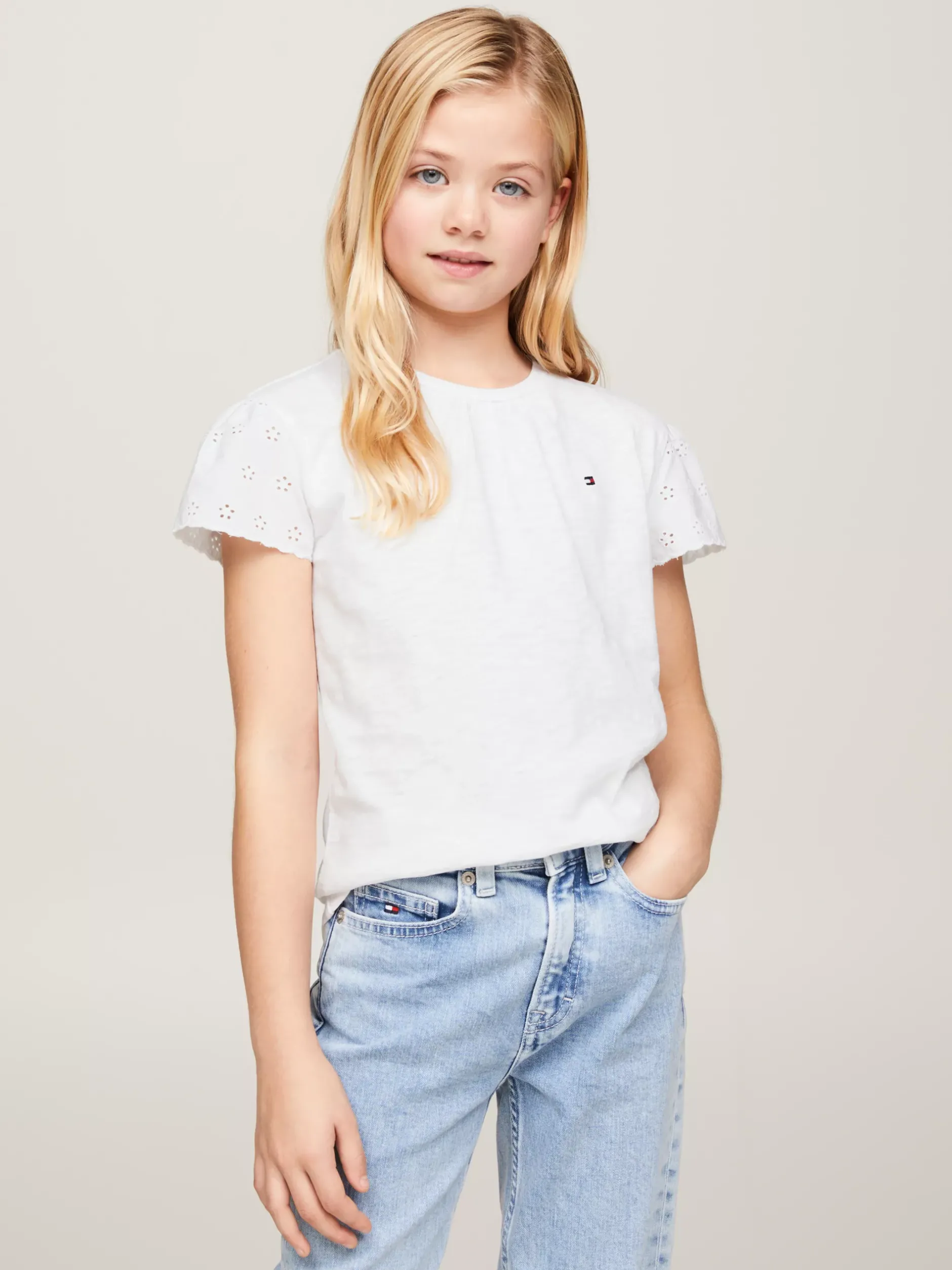 Topy I T-Shirty*Tommy Hilfiger T-shirt TH Monogram Z Haftem Angielskim WHITE