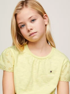 Topy I T-Shirty*Tommy Hilfiger T-shirt TH Monogram Z Haftem Angielskim YELLOW TULIP
