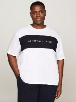 Stroje Domowe*Tommy Hilfiger T-shirt TH Original Plus Z Blokami Kolorów WHITE