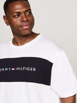 Stroje Domowe*Tommy Hilfiger T-shirt TH Original Plus Z Blokami Kolorów WHITE