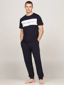 Stroje Domowe*Tommy Hilfiger T-shirt TH Original Z Blokami Kolorów DESERT SKY
