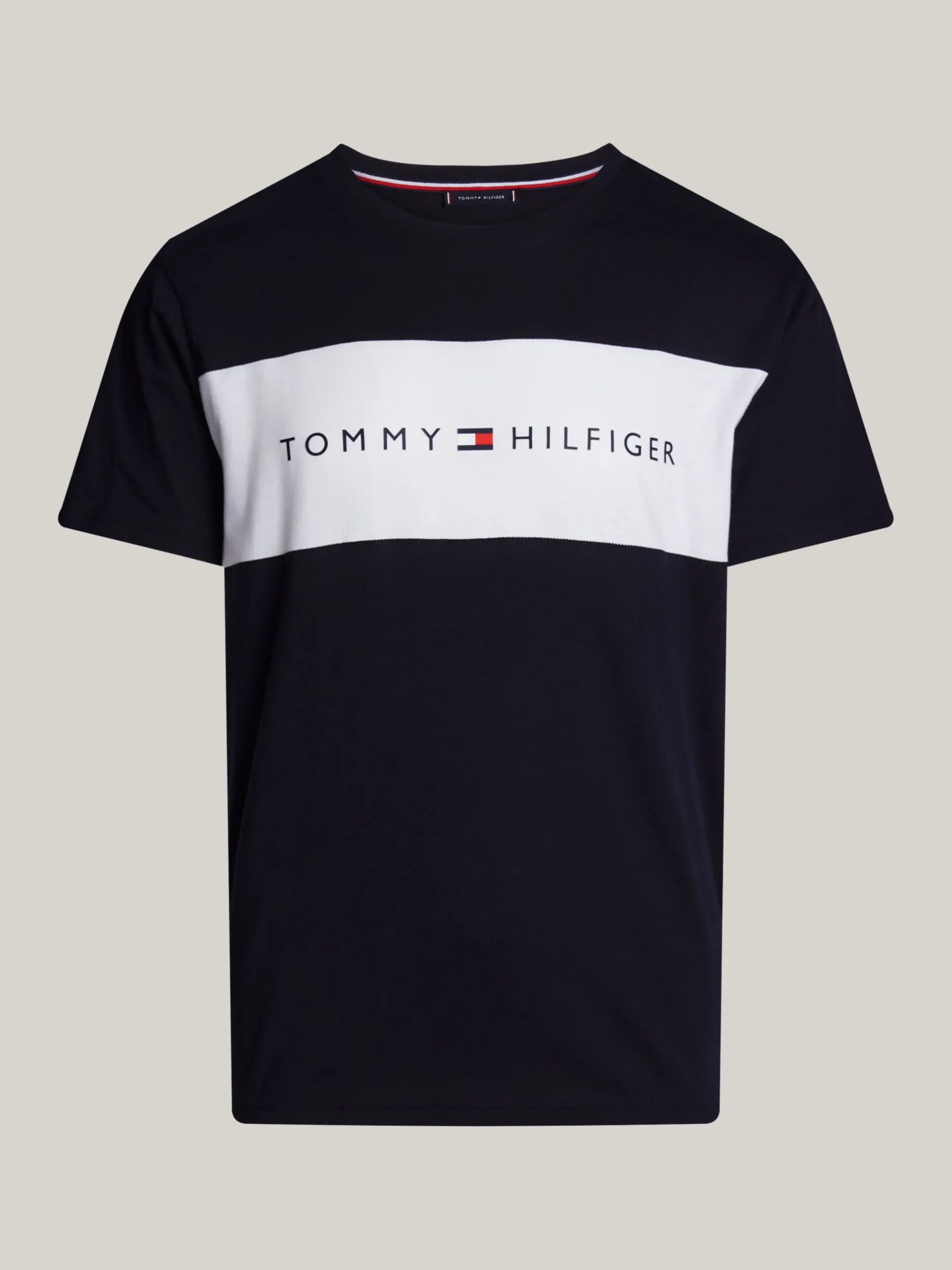Stroje Domowe*Tommy Hilfiger T-shirt TH Original Z Blokami Kolorów DESERT SKY