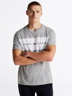 Stroje Domowe*Tommy Hilfiger T-shirt TH Original Z Blokami Kolorów LIGHT GREY HEATHER