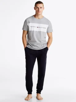 Stroje Domowe*Tommy Hilfiger T-shirt TH Original Z Blokami Kolorów LIGHT GREY HEATHER
