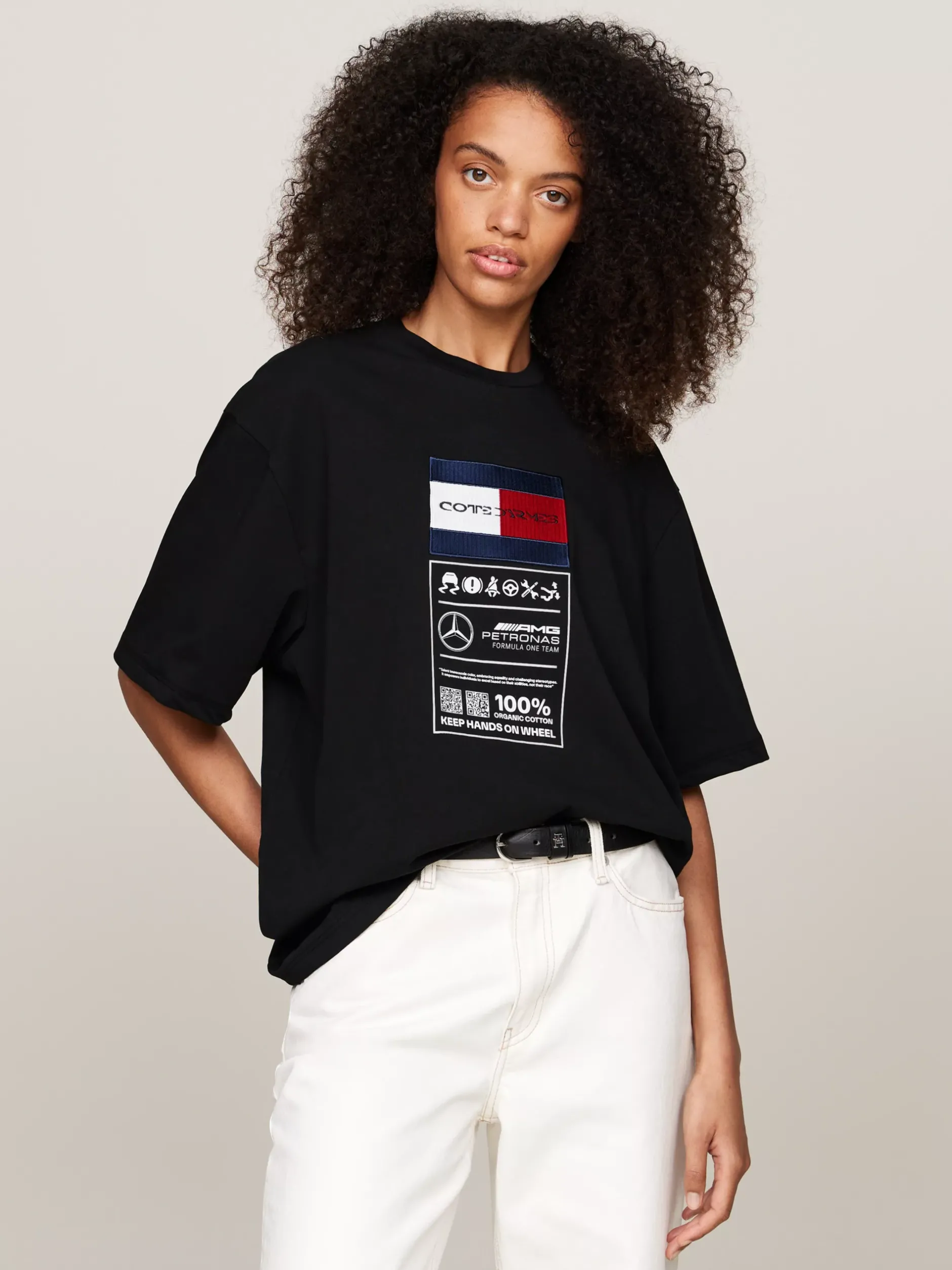 T-Shirty*Tommy Hilfiger T-shirt Tommy X Mercedes F1 X CR Z Etykietką BLACK