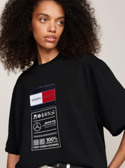T-Shirty*Tommy Hilfiger T-shirt Tommy X Mercedes F1 X CR Z Etykietką BLACK