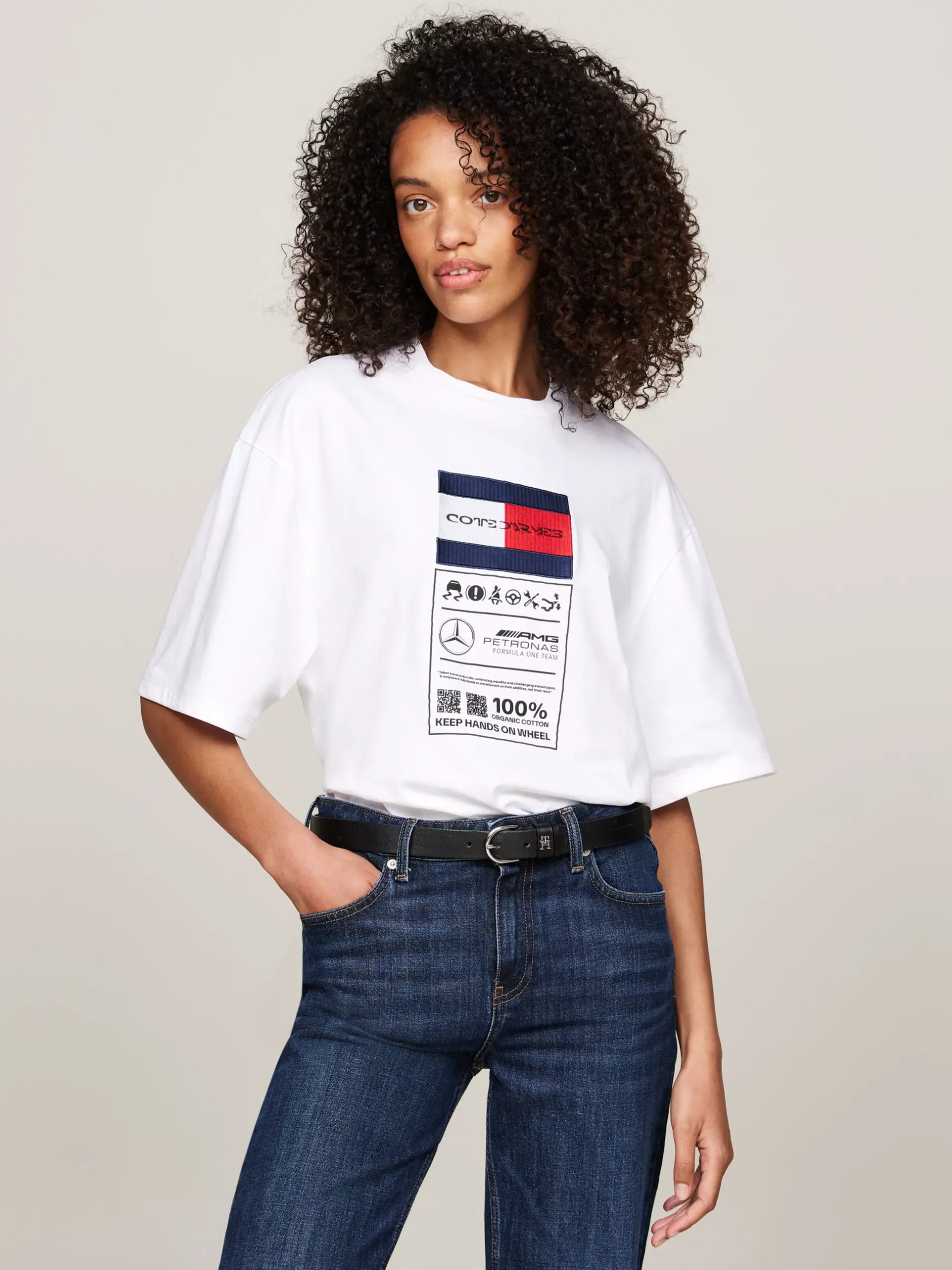 T-Shirty*Tommy Hilfiger T-shirt Tommy X Mercedes F1 X CR Z Etykietką WHITE