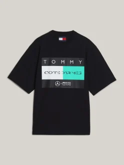T-Shirty*Tommy Hilfiger T-shirt Tommy X Mercedes F1 X CR Z Logo Z Flagą BLACK