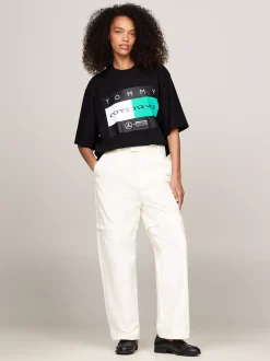 T-Shirty*Tommy Hilfiger T-shirt Tommy X Mercedes F1 X CR Z Logo Z Flagą BLACK